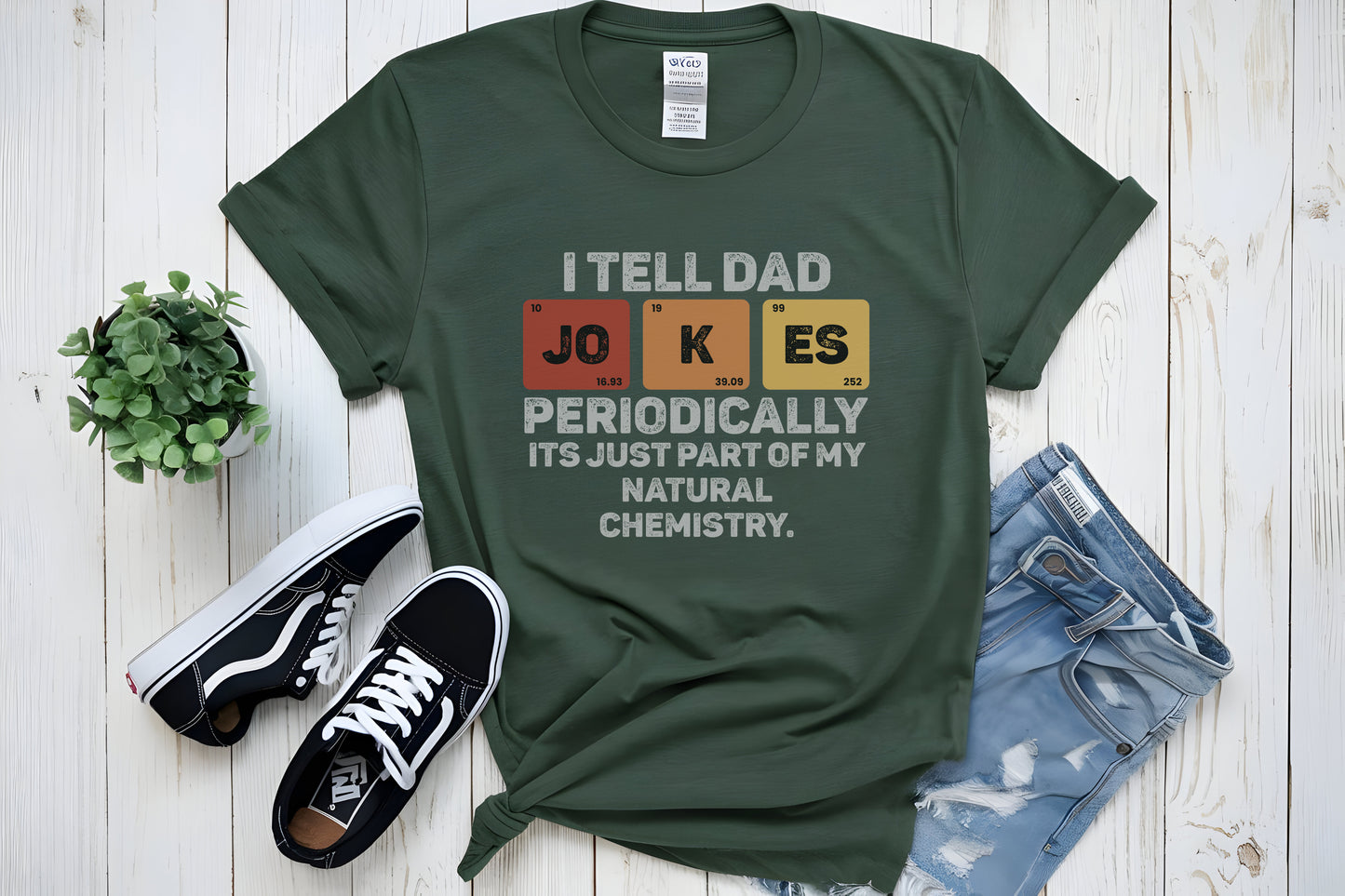 Dad Jokes, but Make It Science – Funny Periodic Table New Dad Tee