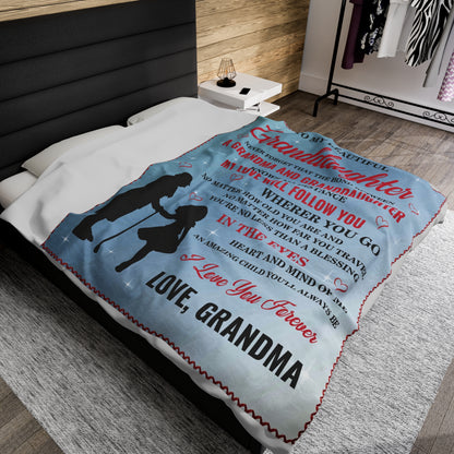 To My Granddaughter | Never Forget | Velveteen Plush Blanket 80"x60"