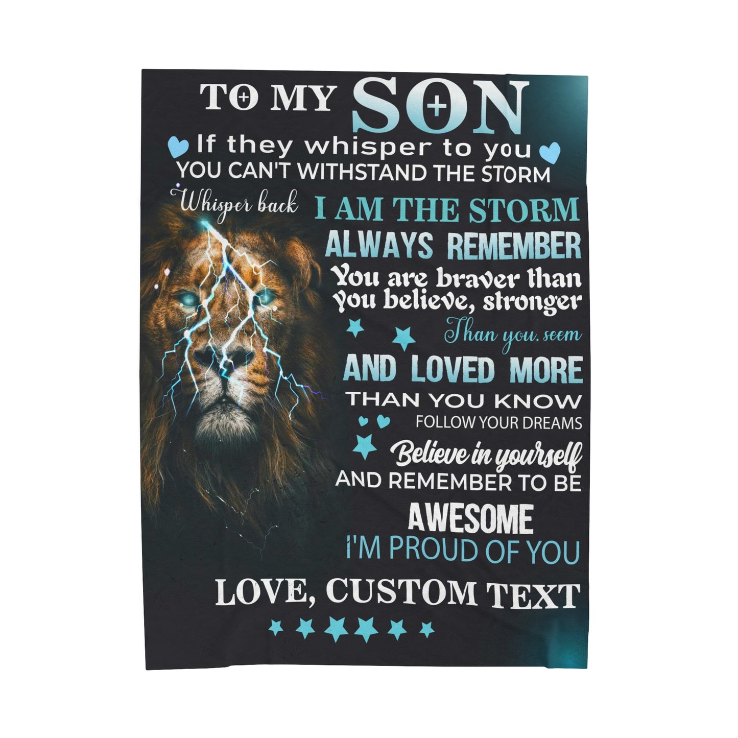 To My Son | If they Whisper | Velveteen Plush Blanket 80"x60"