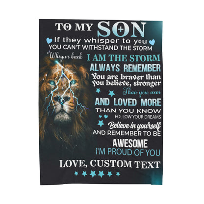 To My Son | If they Whisper | Velveteen Plush Blanket 80"x60"