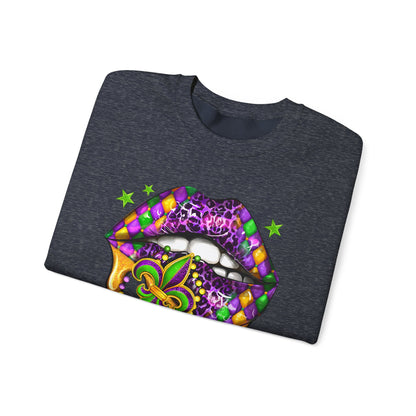 Mardi Gras | Lips | Unisex Heavy Blend™ Crewneck Sweatshirt
