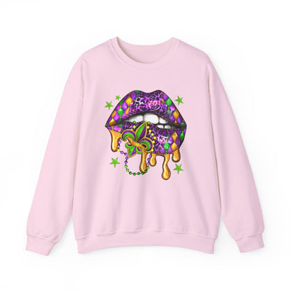 Mardi Gras | Lips | Unisex Heavy Blend™ Crewneck Sweatshirt