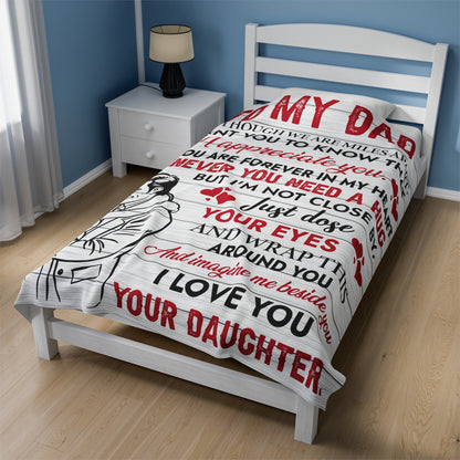 To My Dad | Even Though  | Velveteen Plush Blanket 80"x60"