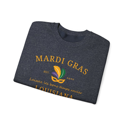 Mardi Gras | Mardi Louisiana  Gold | Unisex Heavy Blend™ Crewneck Sweatshirt