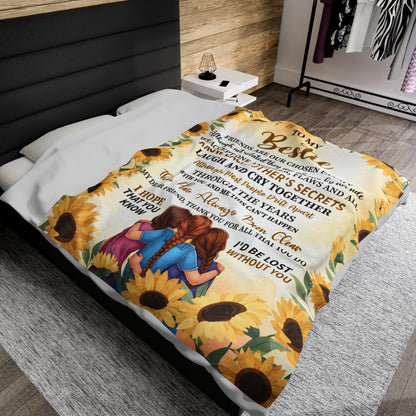 To My Bestfriend | Friend Are Our Chosen | Velveteen Plush Blanket 80"x60"