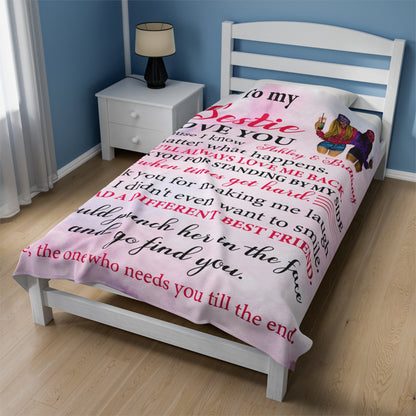 To My Bestfriend | I Love You | Velveteen Plush Blanket 80"x60"