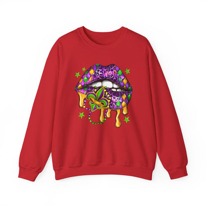 Mardi Gras | Lips | Unisex Heavy Blend™ Crewneck Sweatshirt