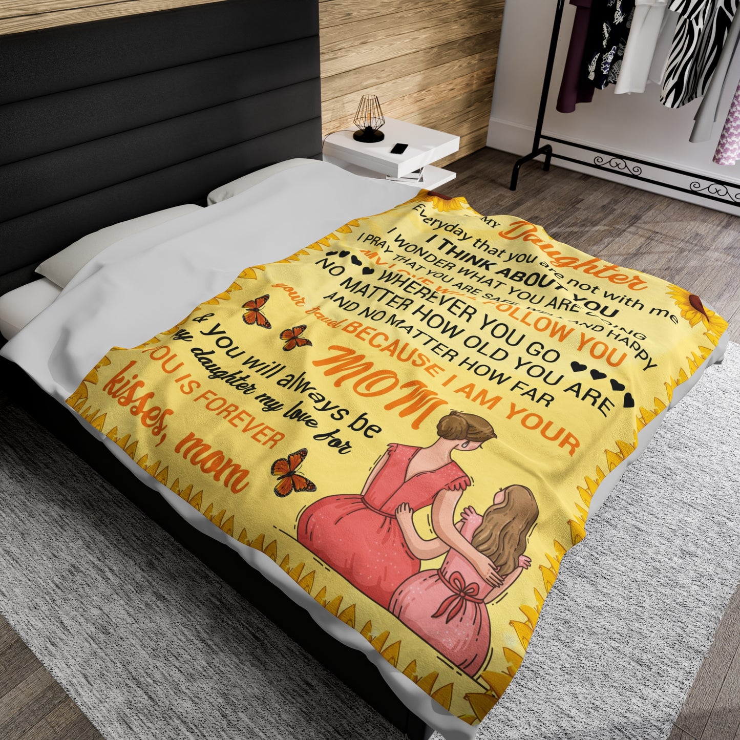 To My Daughter | Everyday That You | Velveteen Plush Blanket 80"x60"