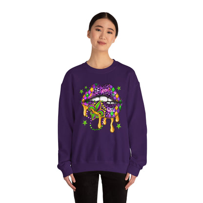 Mardi Gras | Lips | Unisex Heavy Blend™ Crewneck Sweatshirt