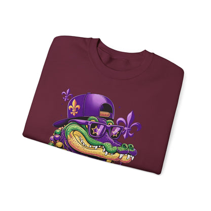Mardi Gras | Crocodile | Unisex Heavy Blend™ Crewneck Sweatshirt