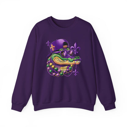 Mardi Gras | Crocodile | Unisex Heavy Blend™ Crewneck Sweatshirt