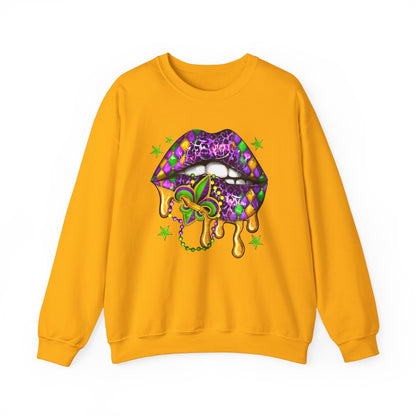 Mardi Gras | Lips | Unisex Heavy Blend™ Crewneck Sweatshirt