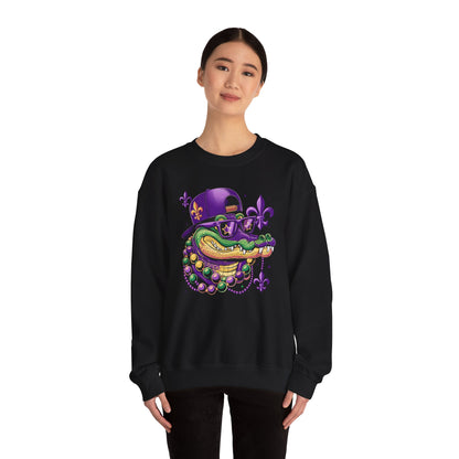 Mardi Gras | Crocodile | Unisex Heavy Blend™ Crewneck Sweatshirt