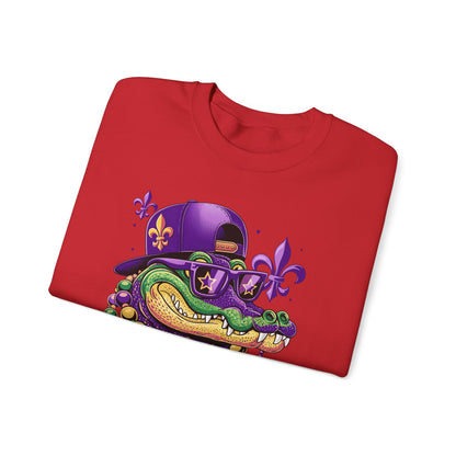 Mardi Gras | Crocodile | Unisex Heavy Blend™ Crewneck Sweatshirt