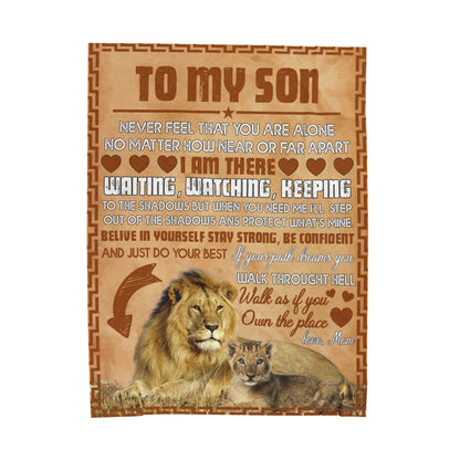To My Son | Never Feel That | Velveteen Plush Blanket 80"x60"