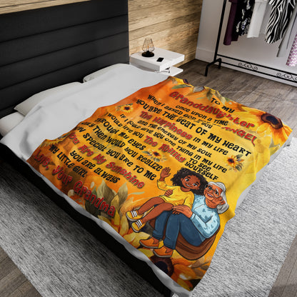 To My Granddaughter | Once Upon A Time | Velveteen Plush Blanket 80"x60"