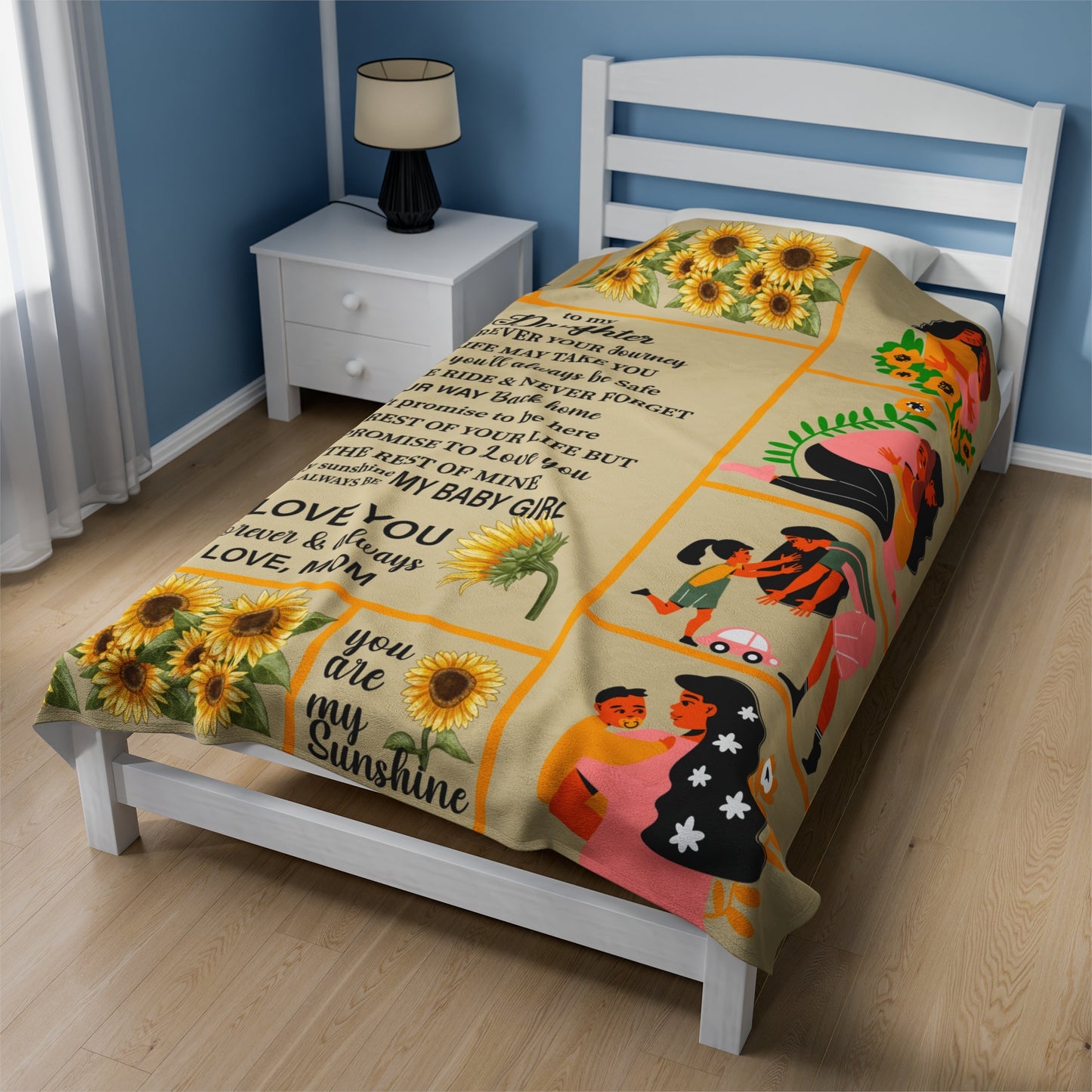 To My Daughter | Wherever Your Journey | Velveteen Plush Blanket 80"x60"