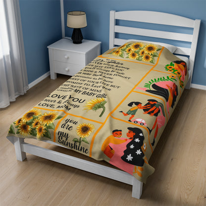 To My Daughter | Wherever Your Journey | Velveteen Plush Blanket 80"x60"