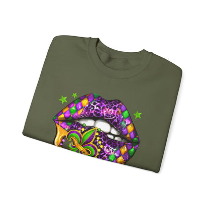 Mardi Gras | Lips | Unisex Heavy Blend™ Crewneck Sweatshirt