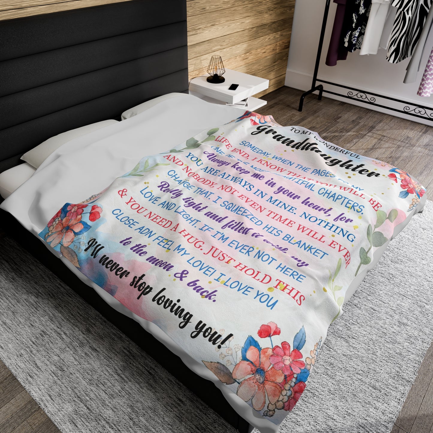 To My Granddaughter | Someday When The Pages | Velveteen Plush Blanket 80"x60"
