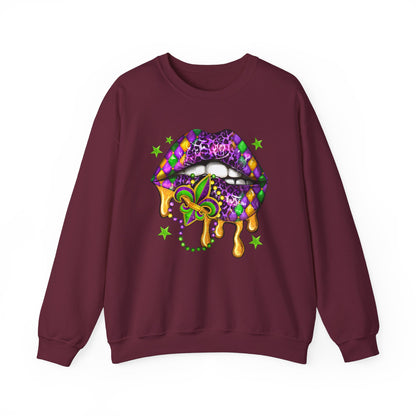 Mardi Gras | Lips | Unisex Heavy Blend™ Crewneck Sweatshirt