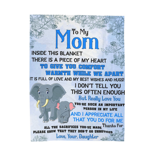 To My Mom  | Inside This Blanket | Velveteen Plush Blanket 80"x60"