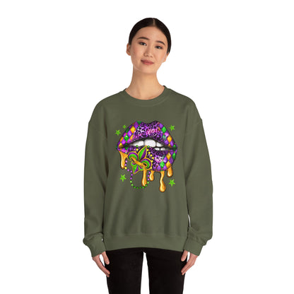 Mardi Gras | Lips | Unisex Heavy Blend™ Crewneck Sweatshirt