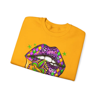 Mardi Gras | Lips | Unisex Heavy Blend™ Crewneck Sweatshirt