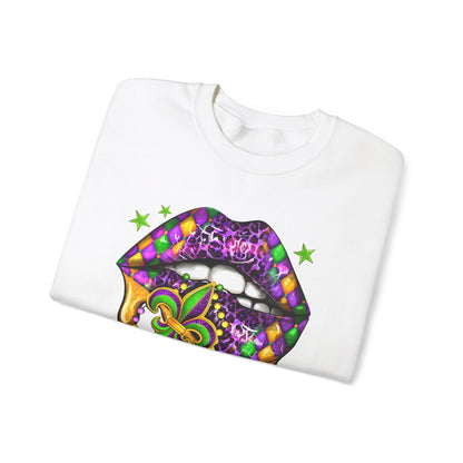 Mardi Gras | Lips | Unisex Heavy Blend™ Crewneck Sweatshirt