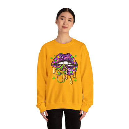 Mardi Gras | Lips | Unisex Heavy Blend™ Crewneck Sweatshirt