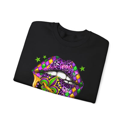 Mardi Gras | Lips | Unisex Heavy Blend™ Crewneck Sweatshirt