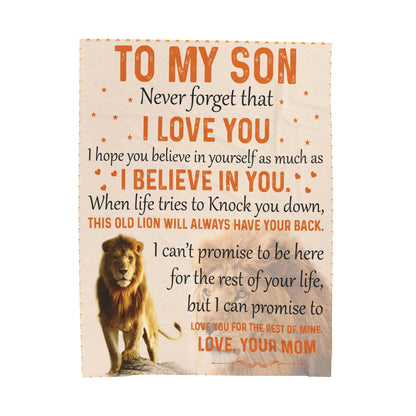 To My Son | Never Forget | Velveteen Plush Blanket 80"x60"