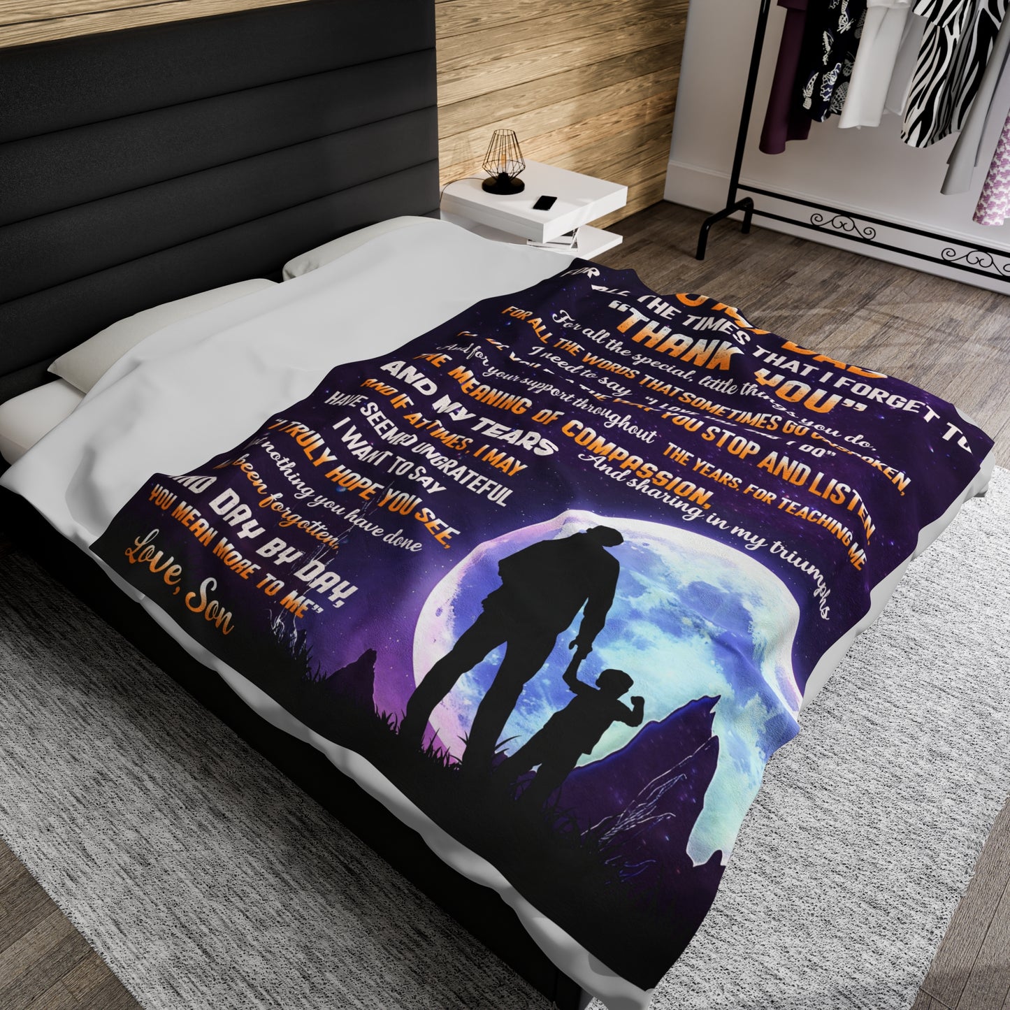 To My Dad | For All The Times | Velveteen Plush Blanket 80"x60"