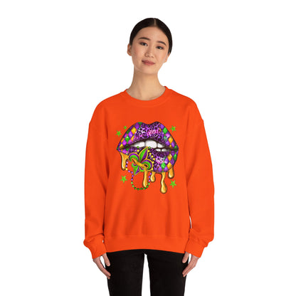 Mardi Gras | Lips | Unisex Heavy Blend™ Crewneck Sweatshirt