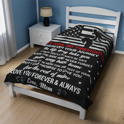 To My Son | Wherever Your Journey | Velveteen Plush Blanket 80"x60"