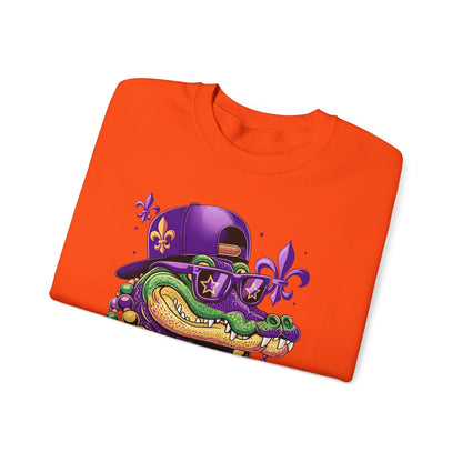 Mardi Gras | Crocodile | Unisex Heavy Blend™ Crewneck Sweatshirt