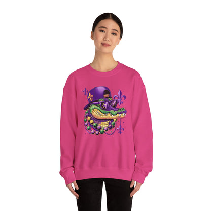 Mardi Gras | Crocodile | Unisex Heavy Blend™ Crewneck Sweatshirt