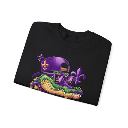 Mardi Gras | Crocodile | Unisex Heavy Blend™ Crewneck Sweatshirt