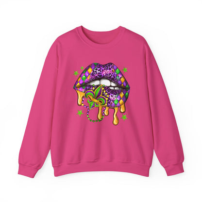 Mardi Gras | Lips | Unisex Heavy Blend™ Crewneck Sweatshirt