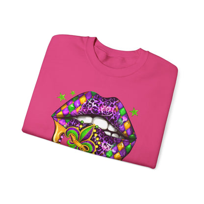 Mardi Gras | Lips | Unisex Heavy Blend™ Crewneck Sweatshirt