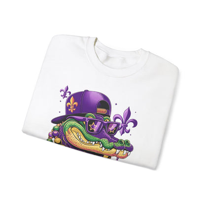 Mardi Gras | Crocodile | Unisex Heavy Blend™ Crewneck Sweatshirt