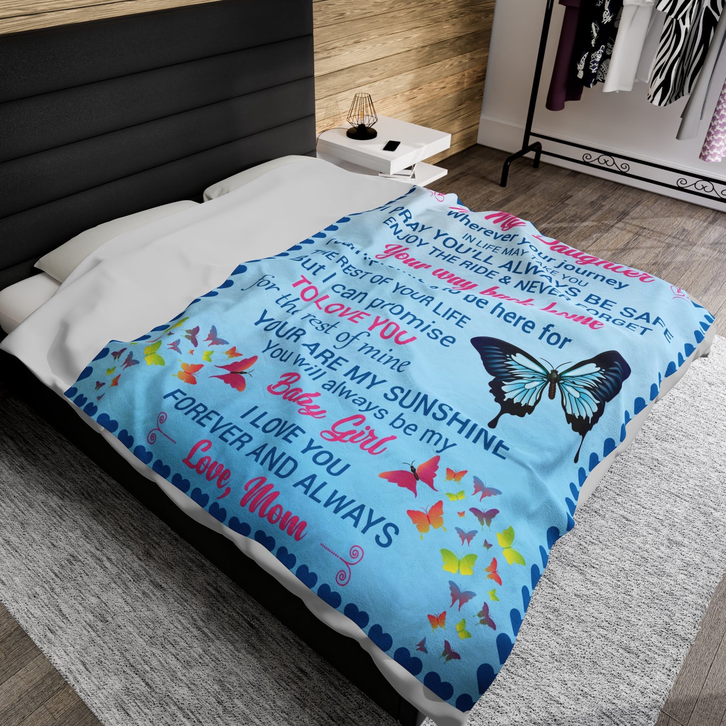 To My Daughter | Whenever You Journey | Velveteen Plush Blanket 80"x60"