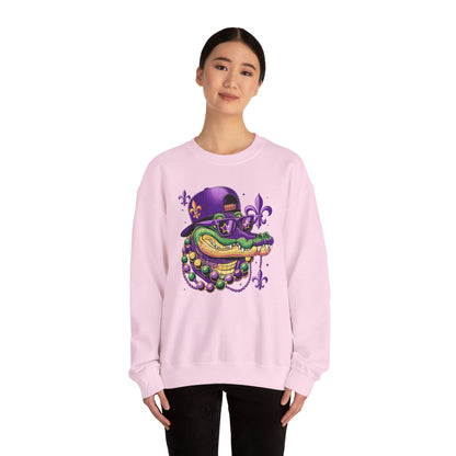 Mardi Gras | Crocodile | Unisex Heavy Blend™ Crewneck Sweatshirt