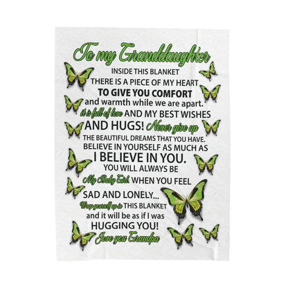 To My Granddaughter | Inside This Blanket | Velveteen Plush Blanket 80"x60"