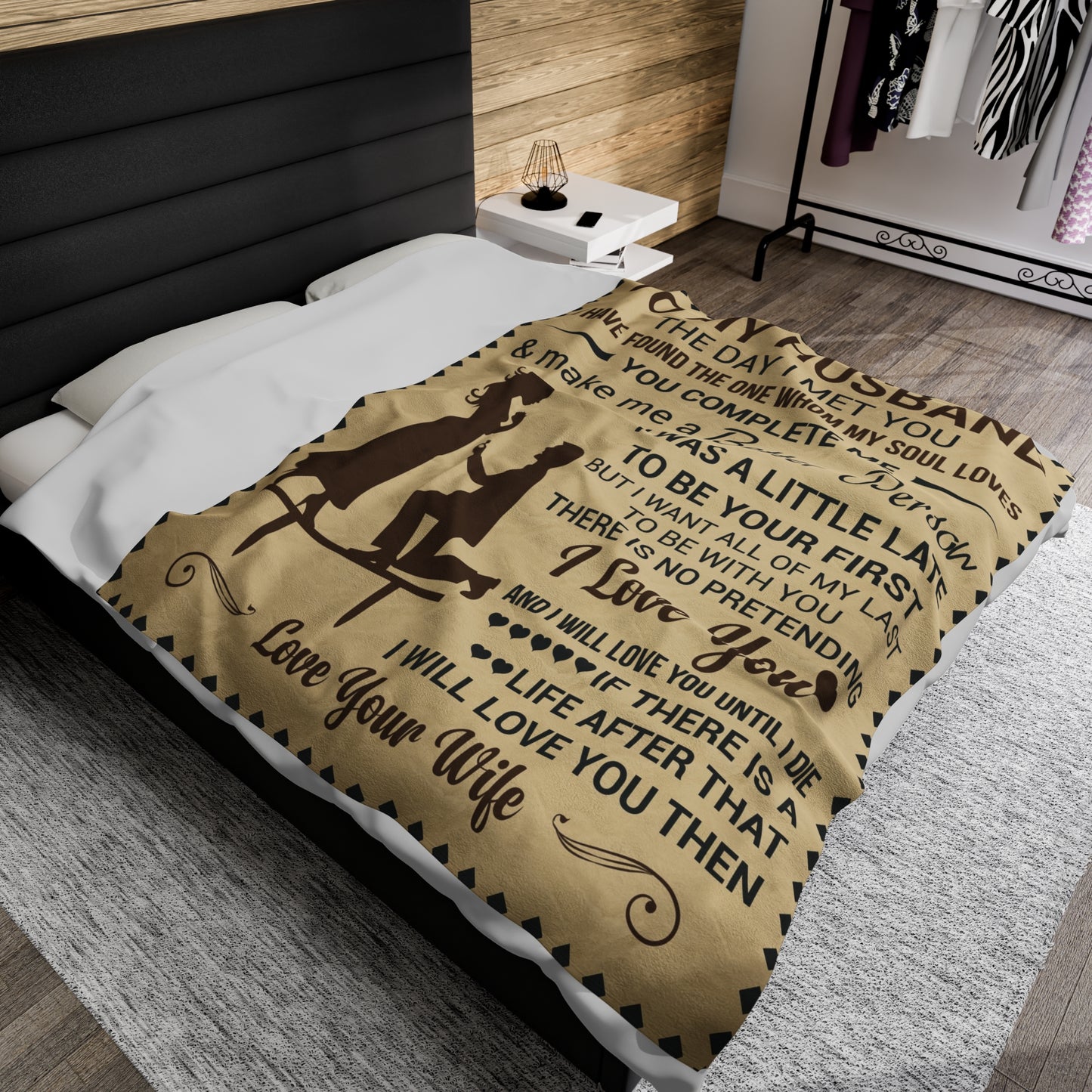 To My Husband | The Day I Met You | Velveteen Plush Blanket 80"x60"