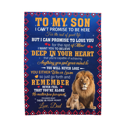 To My Son | I Can't Promise | Velveteen Plush Blanket 80"x60"
