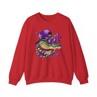 Mardi Gras | Crocodile | Unisex Heavy Blend™ Crewneck Sweatshirt