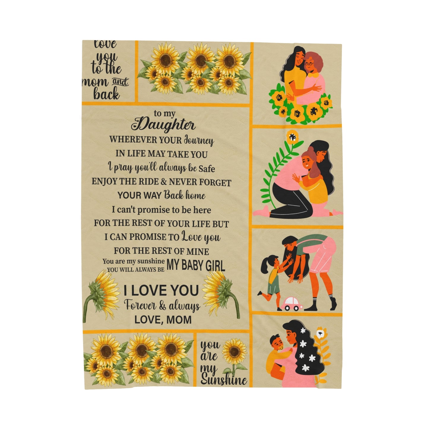 To My Daughter | Wherever Your Journey | Velveteen Plush Blanket 80"x60"