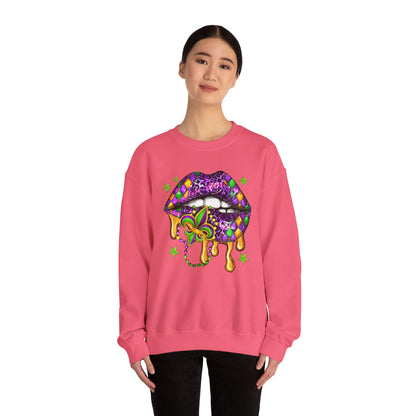 Mardi Gras | Lips | Unisex Heavy Blend™ Crewneck Sweatshirt