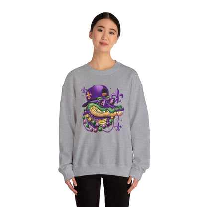 Mardi Gras | Crocodile | Unisex Heavy Blend™ Crewneck Sweatshirt